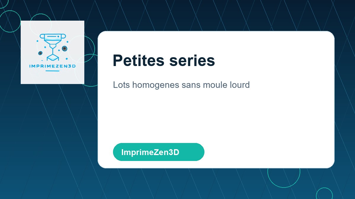 Illustration technique du service petites séries en impression 3D