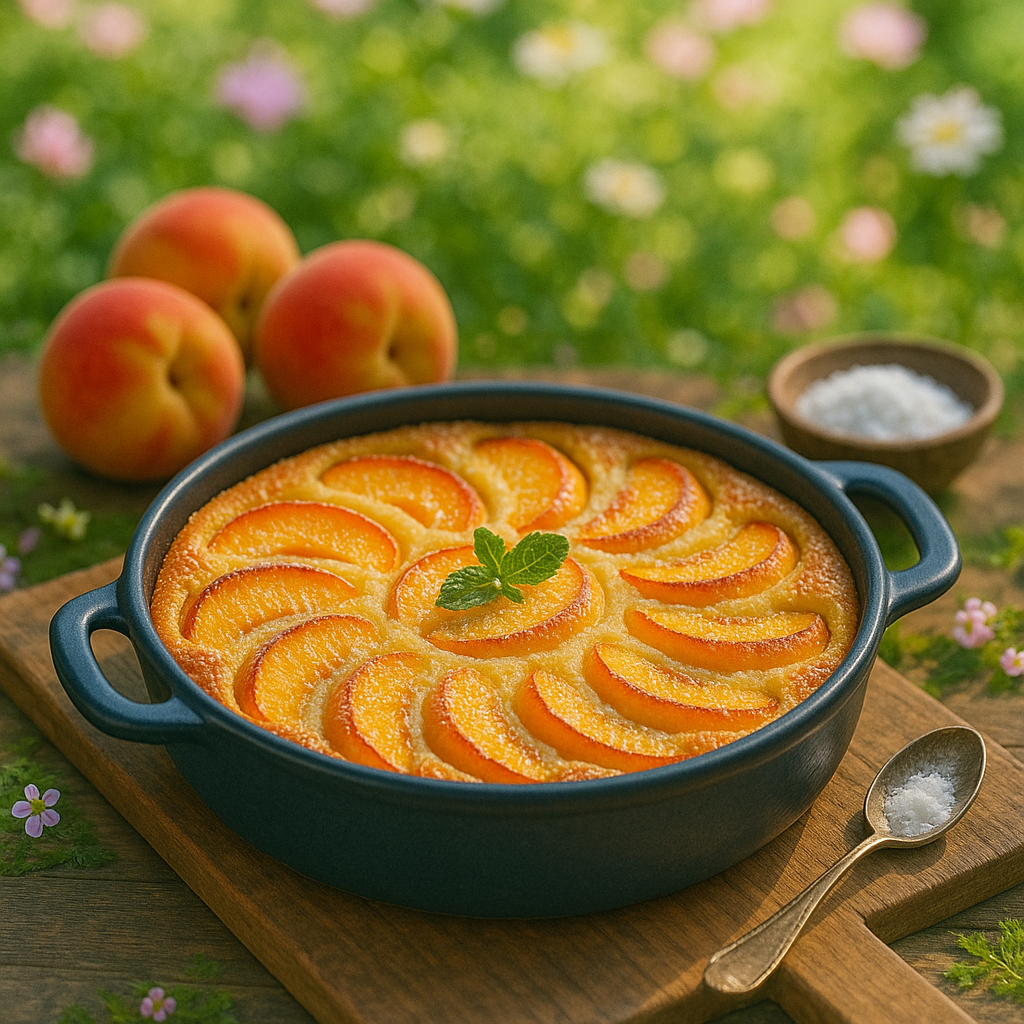 Clafoutis aux pêches moelleux et parfumé