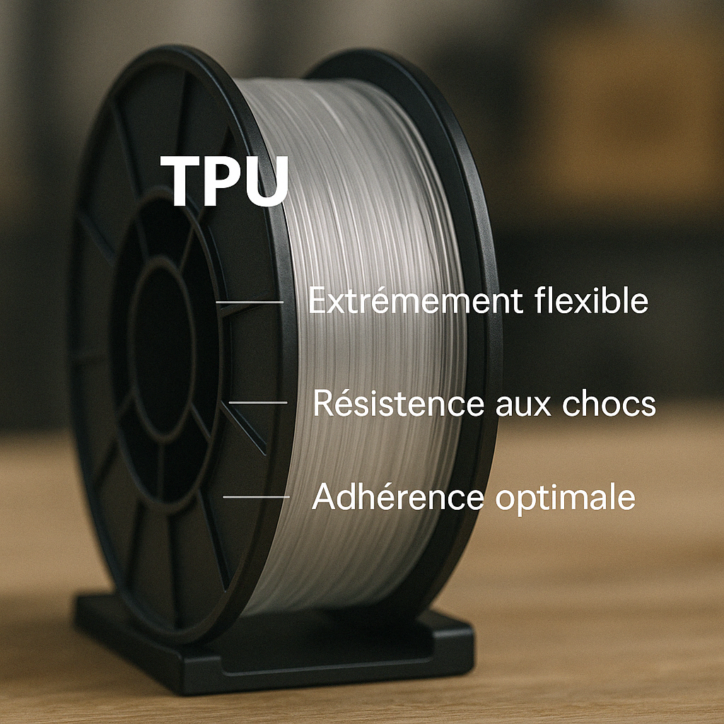 Filament TPU flexible et exemples d'objets élastiques imprimés